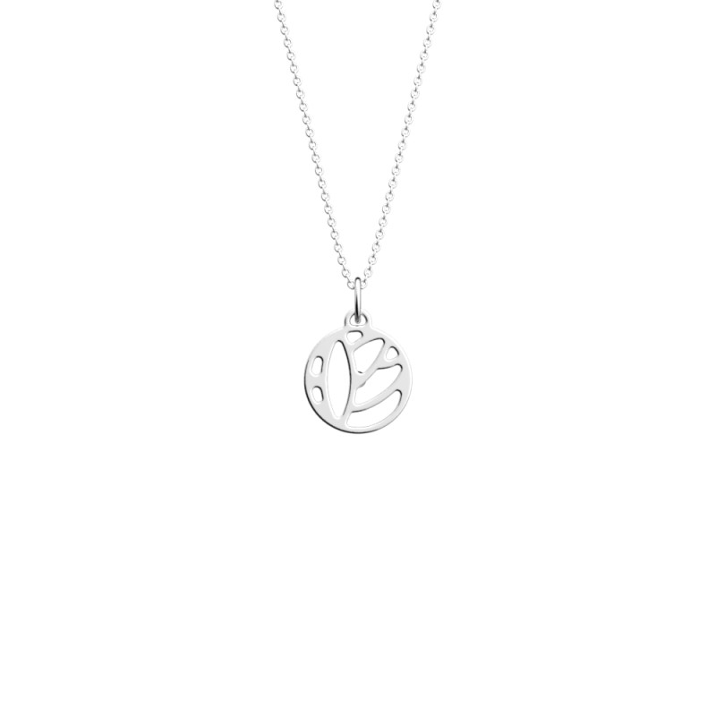 COLLIER LES GEORGETTES LOTUS LAITON ARGENTÉ 16 MM