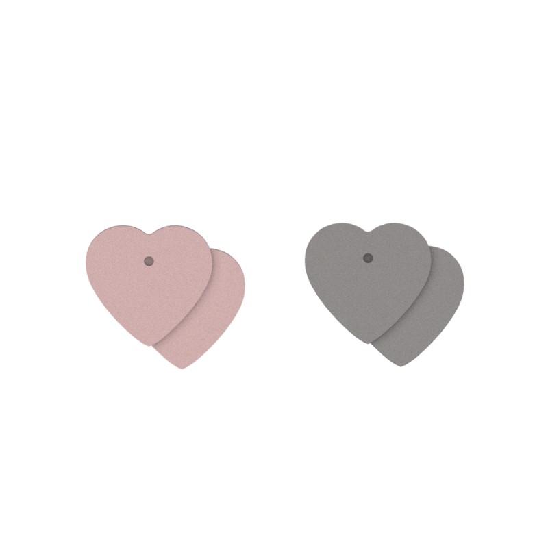 CUIR BOUCLES D'OREILLES LES GEORGETTES ROSE CLAIR / GRIS CLAIR 23MM