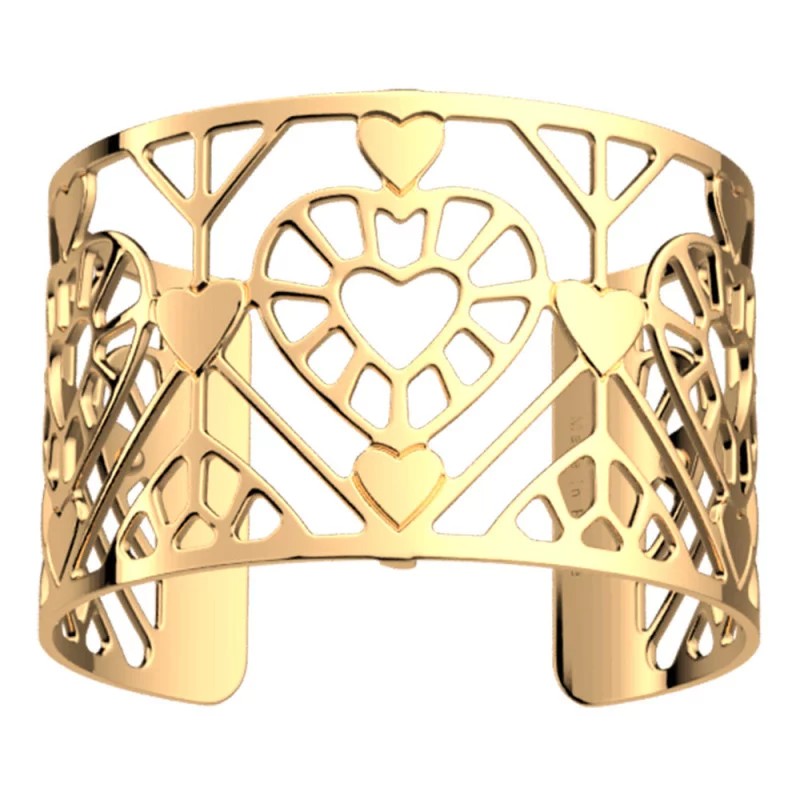 MANCHETTE LES GEORGETTES COEUR LAITON DORÉ 40 MM