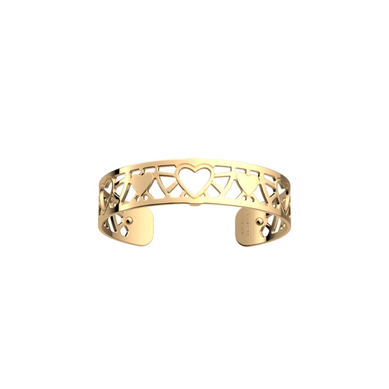 MANCHETTE LES GEORGETTES COEUR LAITON DORÉ 14MM
