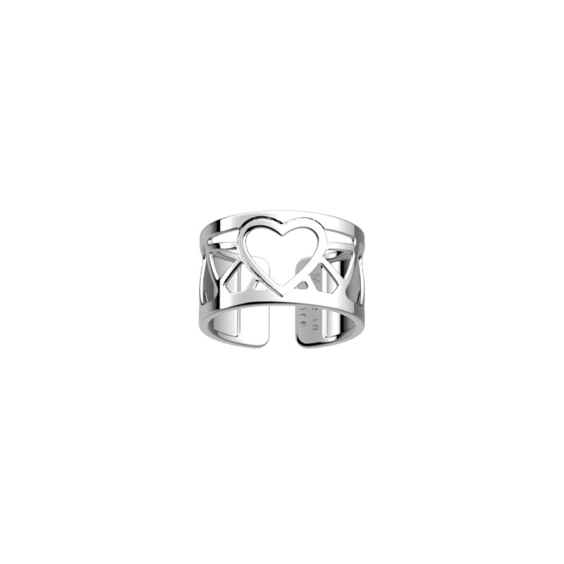 BAGUE LES GEORGETTES COEUR LAITON ARGENTÉ 12 MM