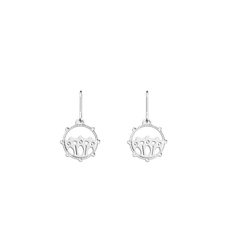 BOUCLES D'OREILLES LES GEORGETTES ORIENT LAITON ARGENTÉ 16 MM