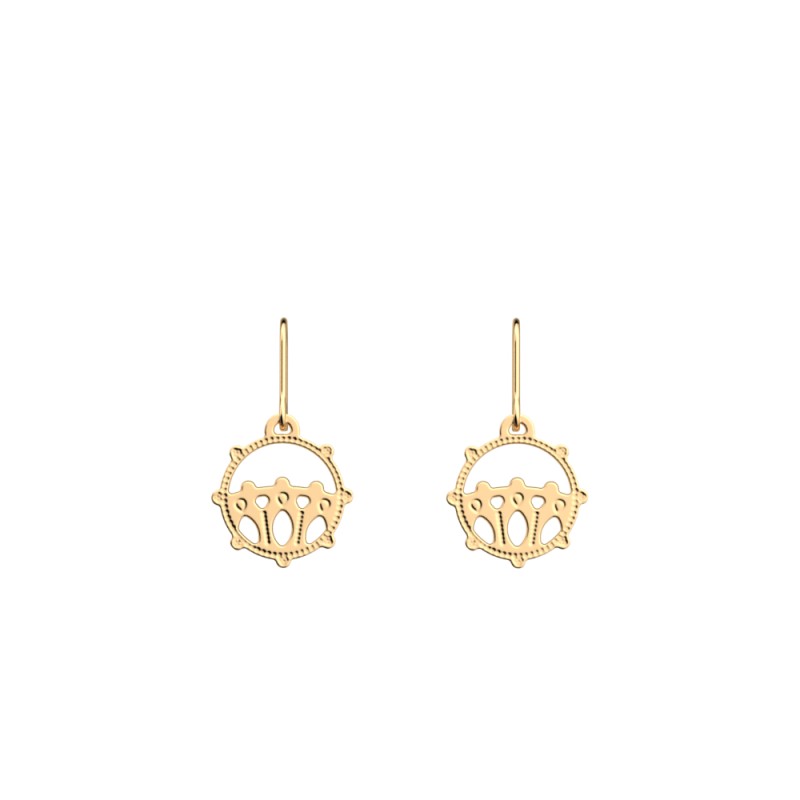 BOUCLES D'OREILLES LES GEORGETTES ORIENT LAITON DORÉ 16MM