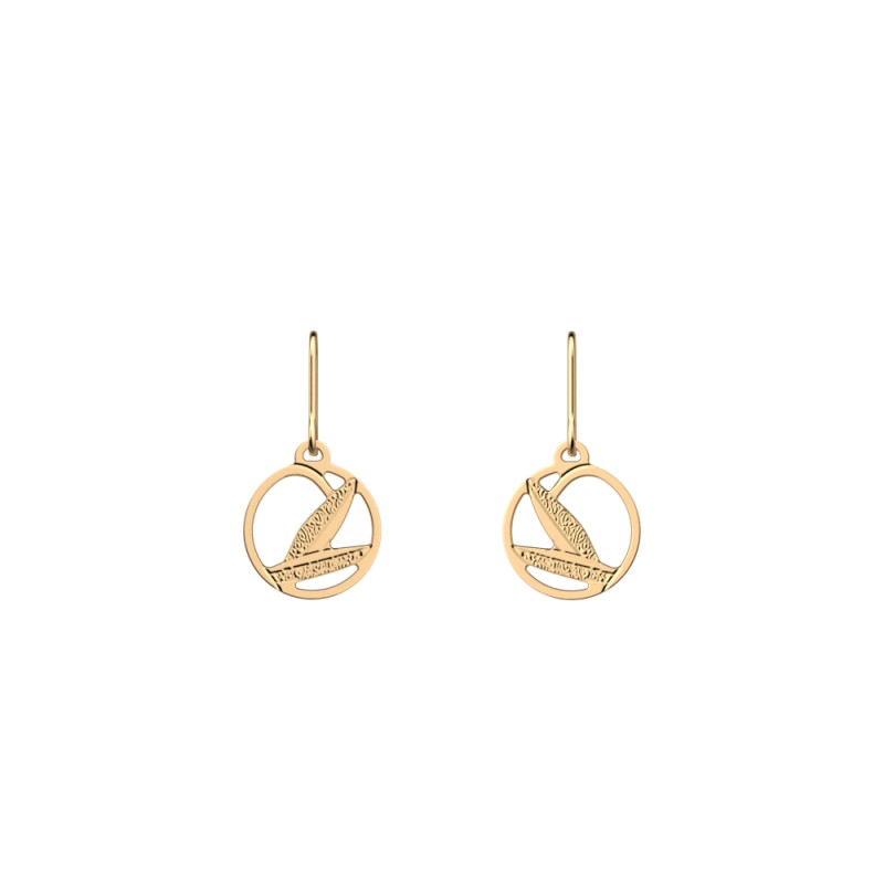 BOUCLES D'OREILLES LES GEORGETTES ROSES DES SABLES LAITON DORÉ16MM
