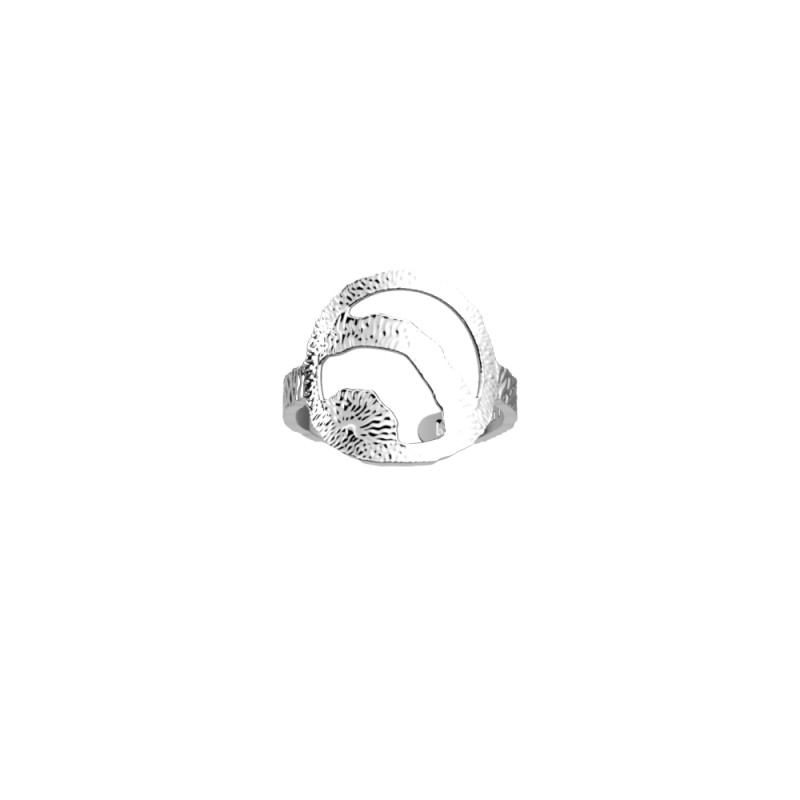 BAGUE LES GEORGETTES NOMADE LAITON ARGENTÉ 16 MM