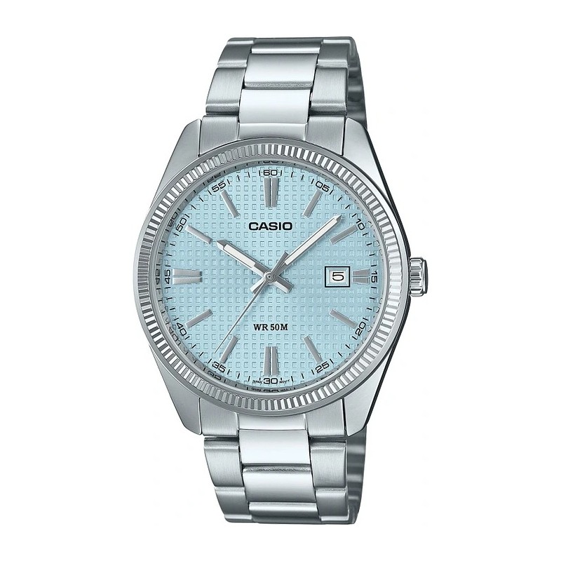 Montre analogique Casio Acier argenté cadrant Bleu