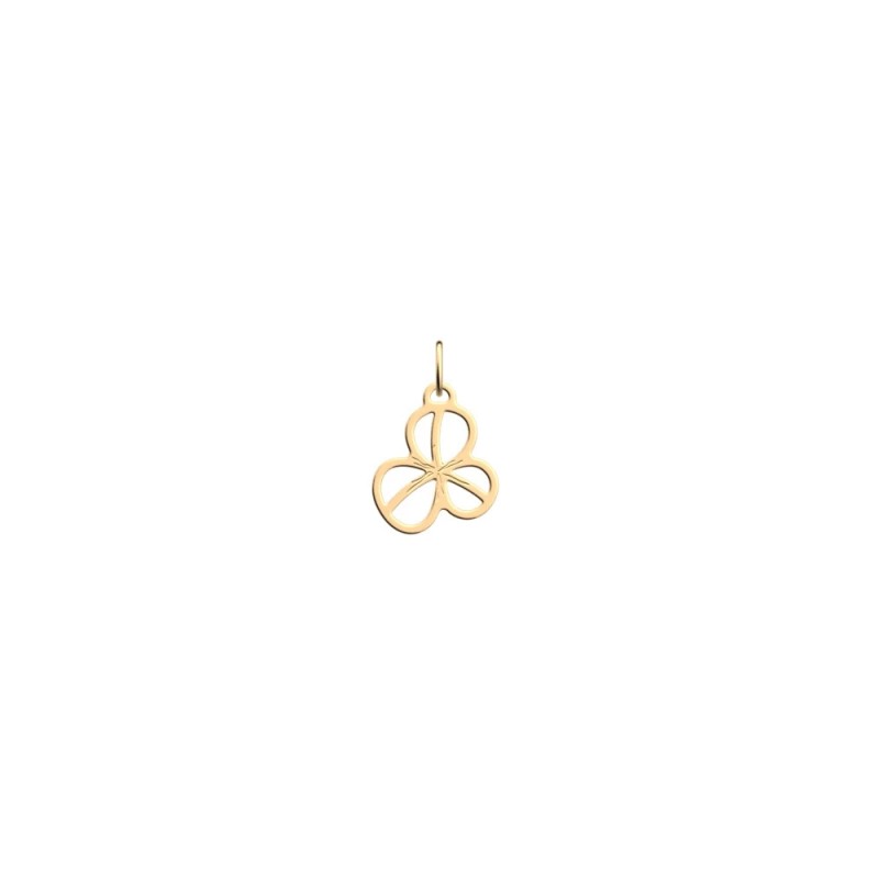 PENDENTIF LES GEORGETTES TRÈFLE LAITON DORÉ 16MM