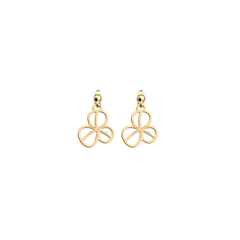 BOUCLES D'OREILLES LES GEORGETTES TRÈFLE LAITON DORÉ 16 MM
