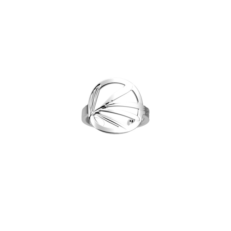 BAGUE LES GEORGETTES CROISETTE LAITON ARGENTÉ 16 MM