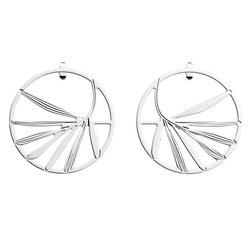 BOUCLES D'OREILLES LES GEORGETTES CROISETTE LAITON ARGENTÉ 43 MM