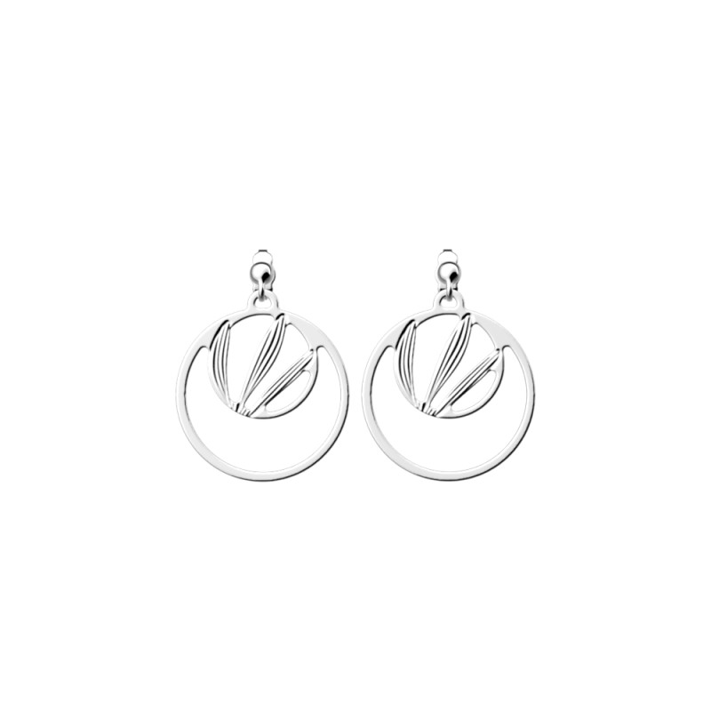 BOUCLES D'OREILLES LES GEORGETTES CROISETTE LAITON ARGENTÉ 25 MM
