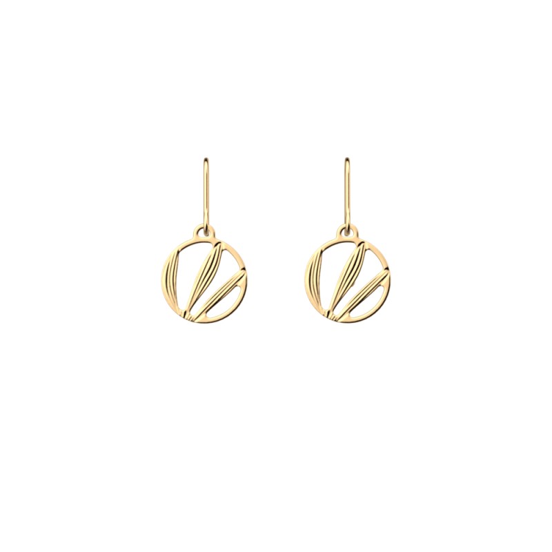 BOUCLES D'OREILLES LES GEORGETTES CROISETTE LAITON DORÉ 16 MM