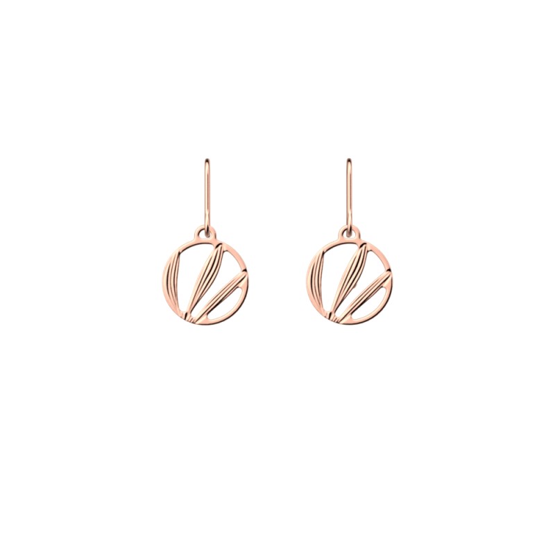 BOUCLES D'OREILLES LES GEORGETTES CROISETTE LAITON DORÉ ROSE 16 MM