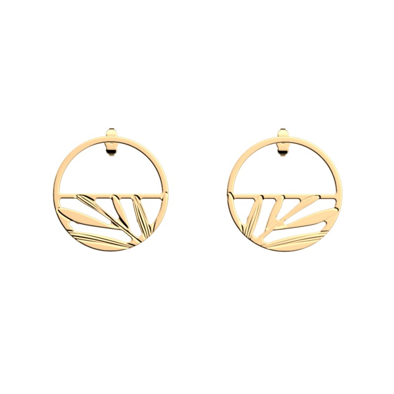 BOUCLES D'OREILLES LES GEORGETTES CROISETTE LAITON ARGENTÉ 30MM