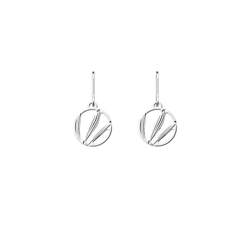 BOUCLES D'OREILLES LES GEORGETTES CROISETTE LAITON ARGENTÉ 16 MM