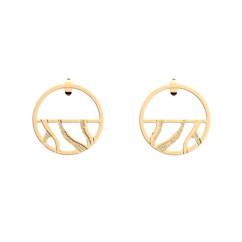 BOUCLES D'OREILLES LES GEORGETTES TIGRE LAITON DORÉ 30MM