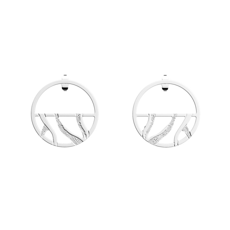BOUCLES D'OREILLES LES GEORGETTES TIGRE LAITON ARGENTÉ 30 MM