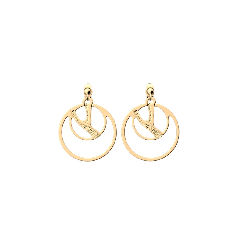 BOUCLES D'OREILLES LES GEORGETTES TIGRE LAITON DORÉ 16MM