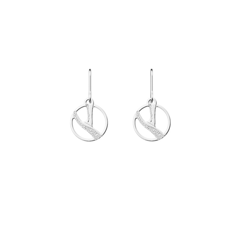 BOUCLES D'OREILLES LES GEORGETTES TIGER LAITON ARGENTÉ 16 MM