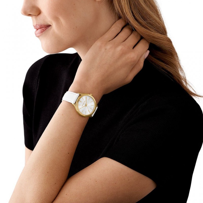 Montre Michael Kors femme Slim Runway acier doré