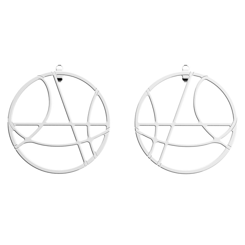 BOUCLE D'OREILLES LES GEORGETTES VALSE LAITON ARGENTÉ 43 MM