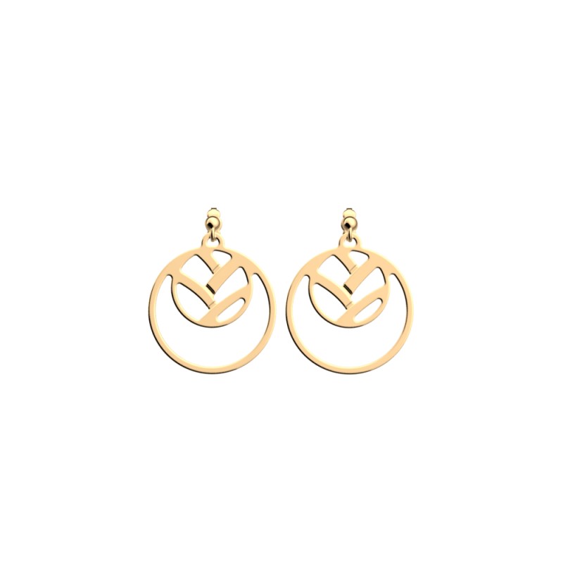 BOUCLES D'OREILLES LES GEORGETTES TRESSE LAITON DORÉ 16 MM