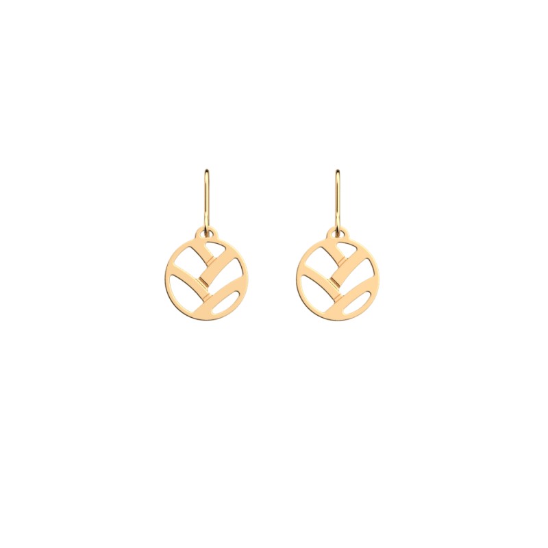 BOUCLES D'OREILLES LES GEORGETTES TRESSE LAITON DORÉ 16 MM