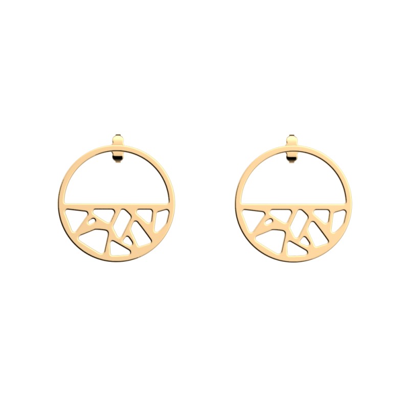 BOUCLES D'OREILLES LES GEORGETTES GIRAFE LAITON DORÉ 30 MM