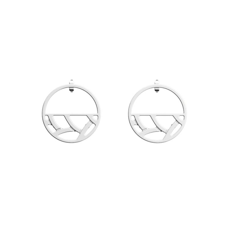 BOUCLES D'OREILLES LES GEORGETTES TRESSE LAITON ARGENTÉ 30 MM