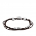 Bracelet Fossil en cuir chocolat