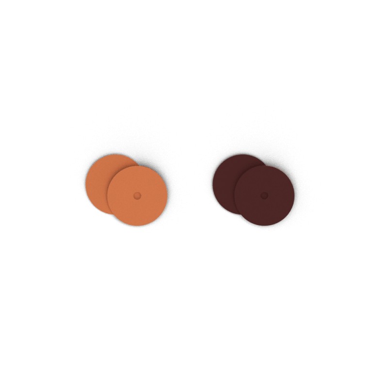 CUIR BOUCLES D'OREILLES LES GEORGETTES SALMON / CYCLAMEN 16MM