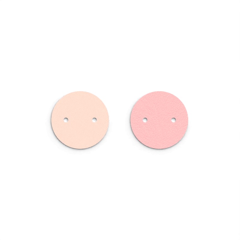 CUIR PENDENTIF LES GEORGETTES JASMIN / ROSE METAL 25MM