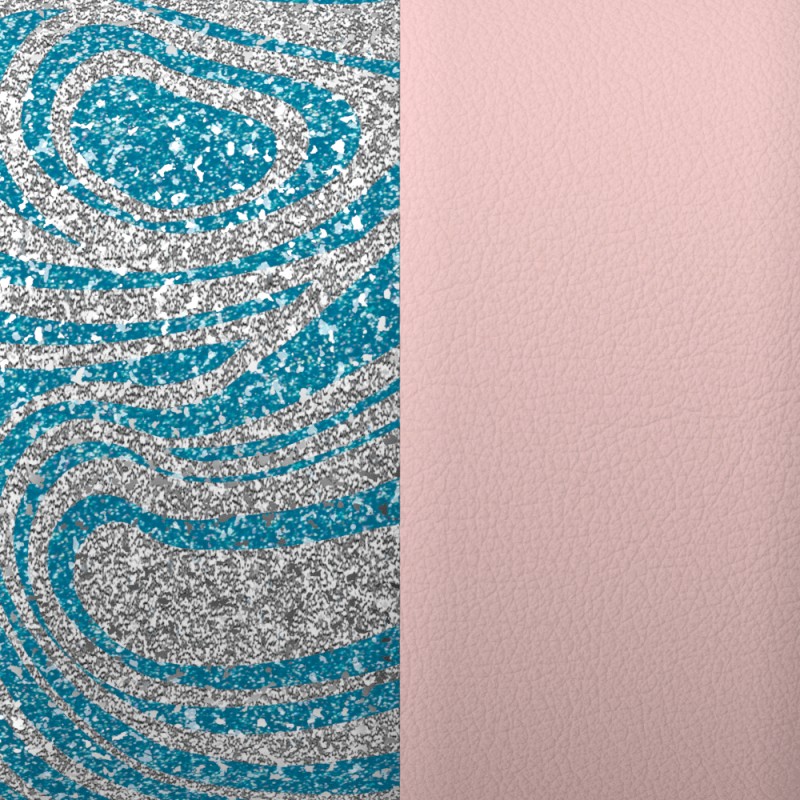 CUIR MANCHETTE LES GEORGETTES MARBRE PAILLETTES / ROSE CLAIR 25MM