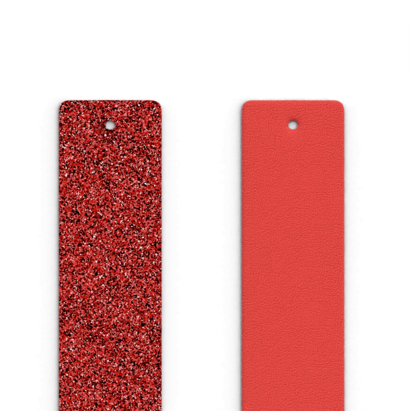 CUIR MANCHETTE LES GEORGETTES ROUGE PAILLETE / ECARLATE 25MM