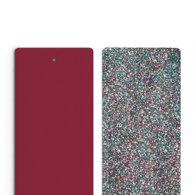 CUIR MANCHETTE LES GEORGETTES FRAMBOISE SOFT / PAILLETTES MULTICOLORES 40 MM