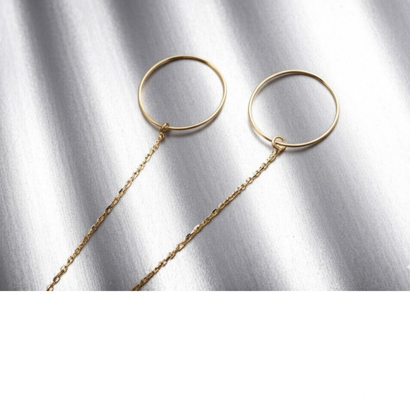 Boucles d'oreilles traversantes Cercles Carador en or jaune 375/000