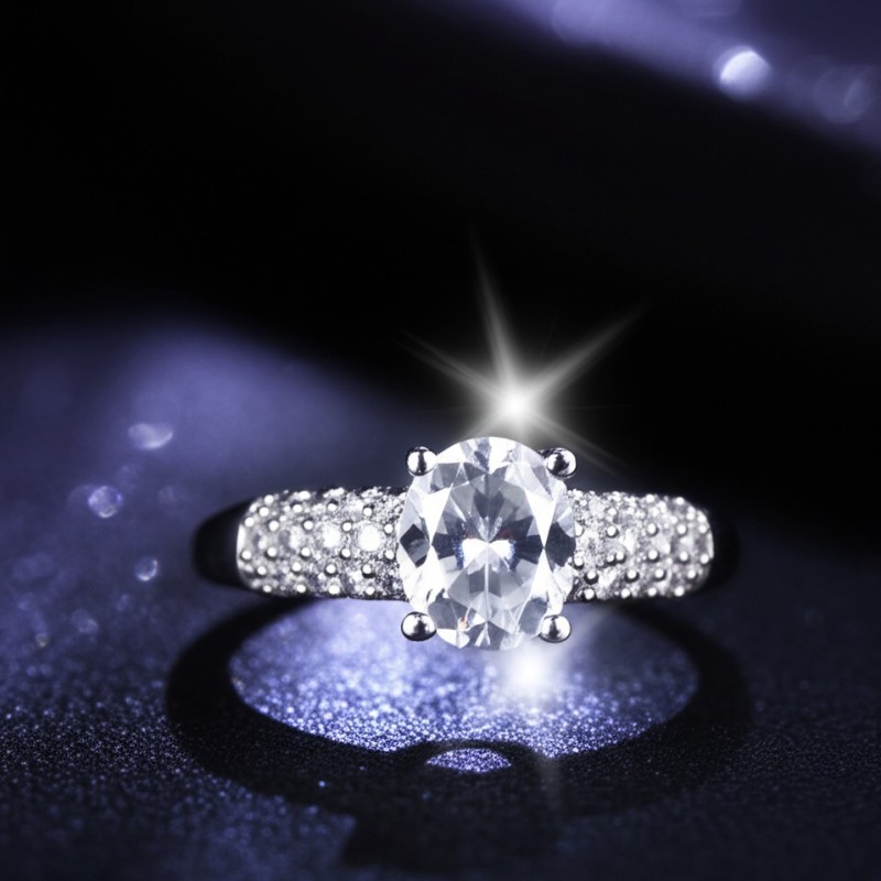 Bague solitaire femme Carador Or blanc 375/000 et Oxyde de zirconium