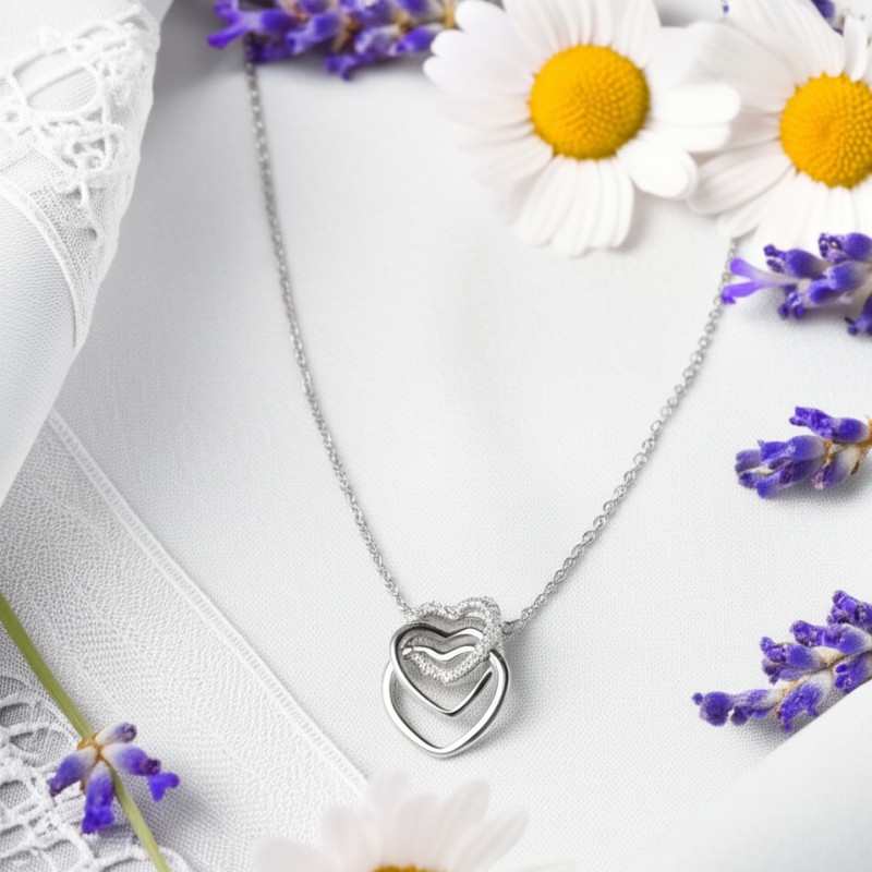 Collier femme Carador argent 925/000 motif cœur