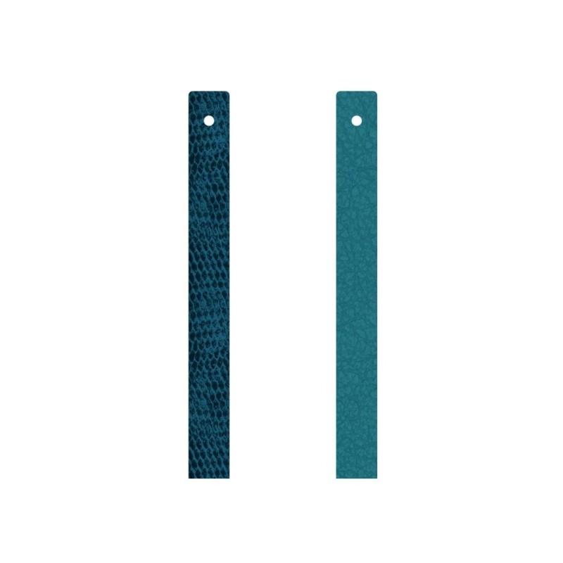 CUIR MANCHETTE LES GEORGETTES ECAILLES BLEUTEES / BLEU 8 MM