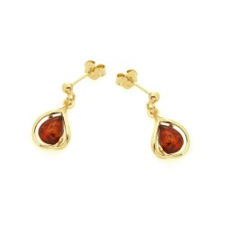 Boucles d'oreilles Carador - Argent et Ambre - Gouttes