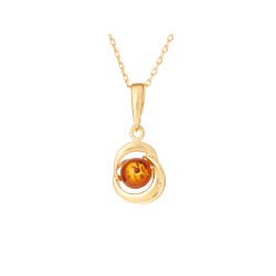 Collier Femme Carador - Argent doré et Ambre