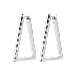 Créoles Triangulaires Femme - Carador - Argent Rhodié