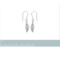 Boucles d'oreilles Femme - Carador - Argent Rhodié, motif plume
