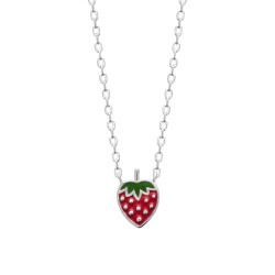 Collier Femme - Carador - Argent rhodié, motif fraise