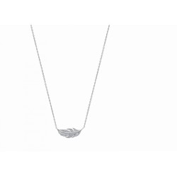 Collier Femme - Carador - Argent rhodié, motif plume