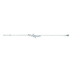 Bracelet Carador - Argent rhodié, motif feuille de Laurier