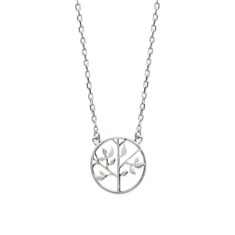 Collier Femme - Carador - Argent rhodié, motif arbre de vie