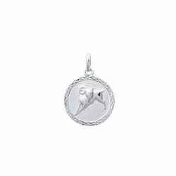 Médaille Mixte - Carador - Argent rhodié, Signe Zodiaque Bélier