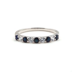 Bague femme - Carador - En or blanc, avec Saphir