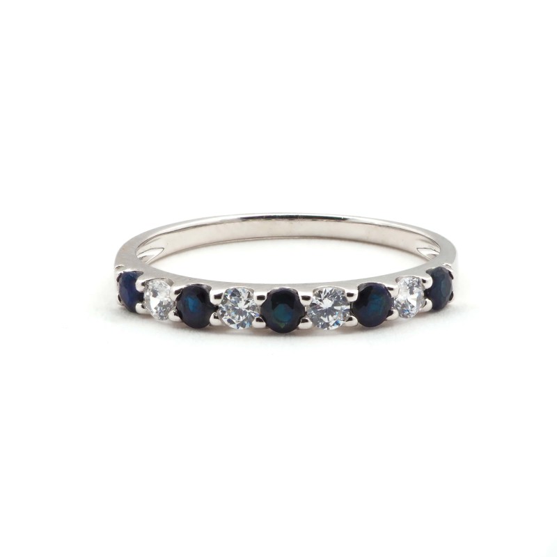 Bague femme - Carador - En or blanc, avec Saphir